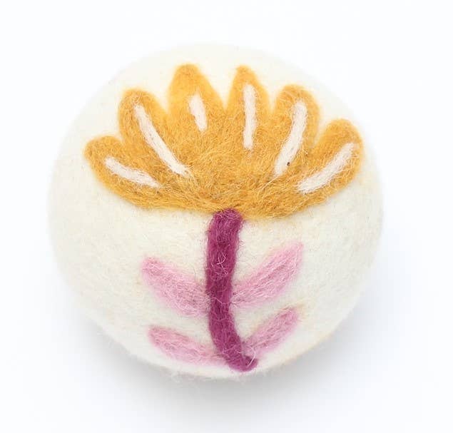 Flowers: Eco Wool Dryer Balls Fair Trade: Yellow/Blue