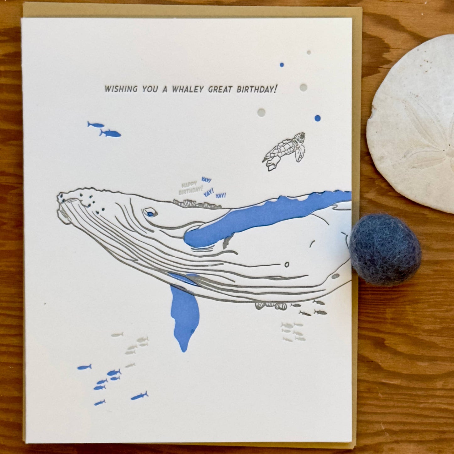 NEW Version Have a Whaley Great Birthday Letterpress Card