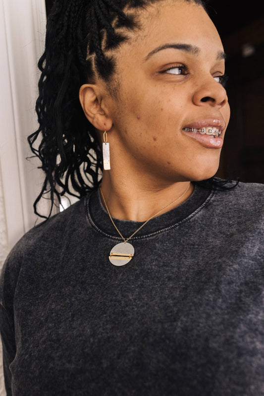 The Light Ahead Aluminum Gold Plated Earrings by Mend on the Move.