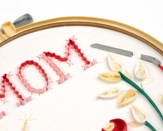 Mother’s Day Cross Stitch Quilled Greeting Card