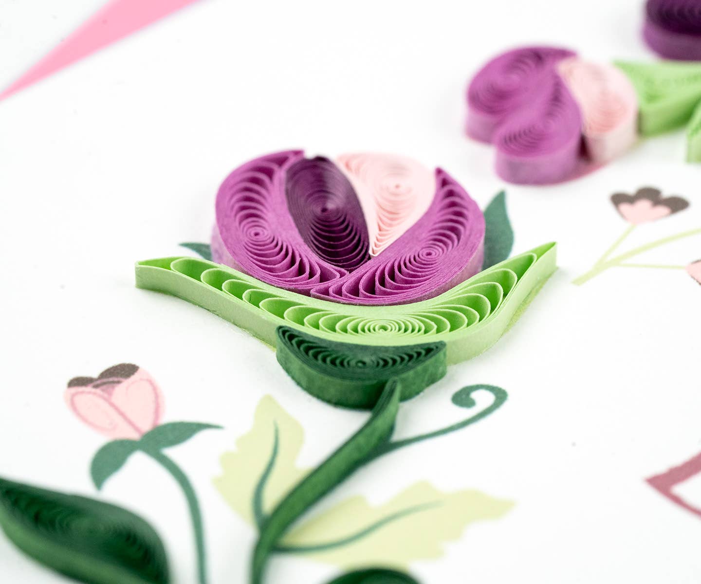 Quilled LOVE Floral Wreath Greeting Card