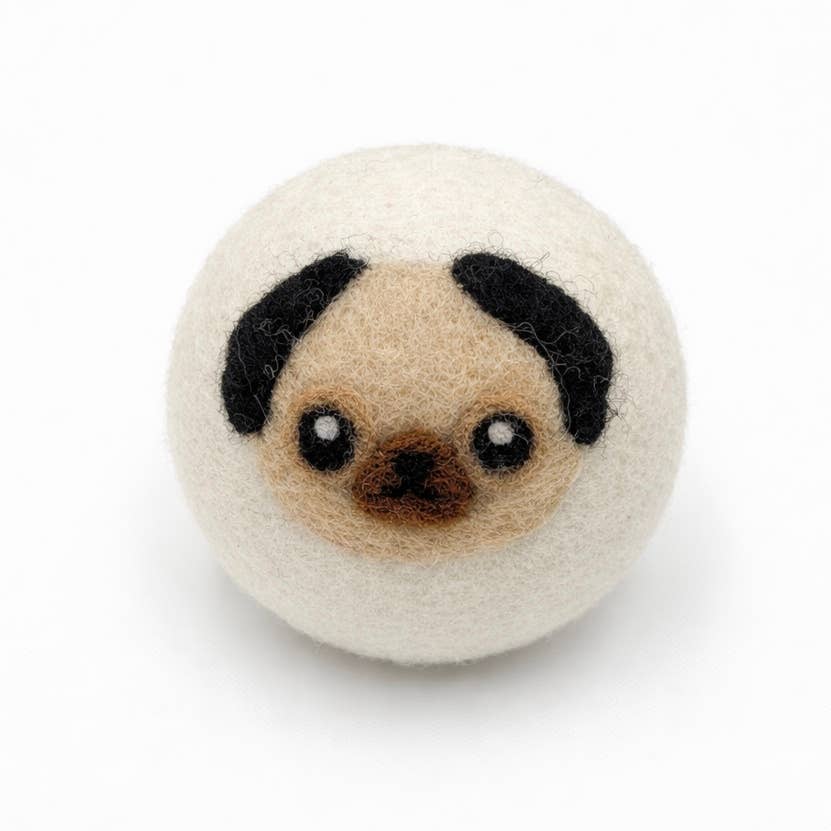 Dogs: Eco Wool Dryer Balls Fair Trade: Dark Brown Dog