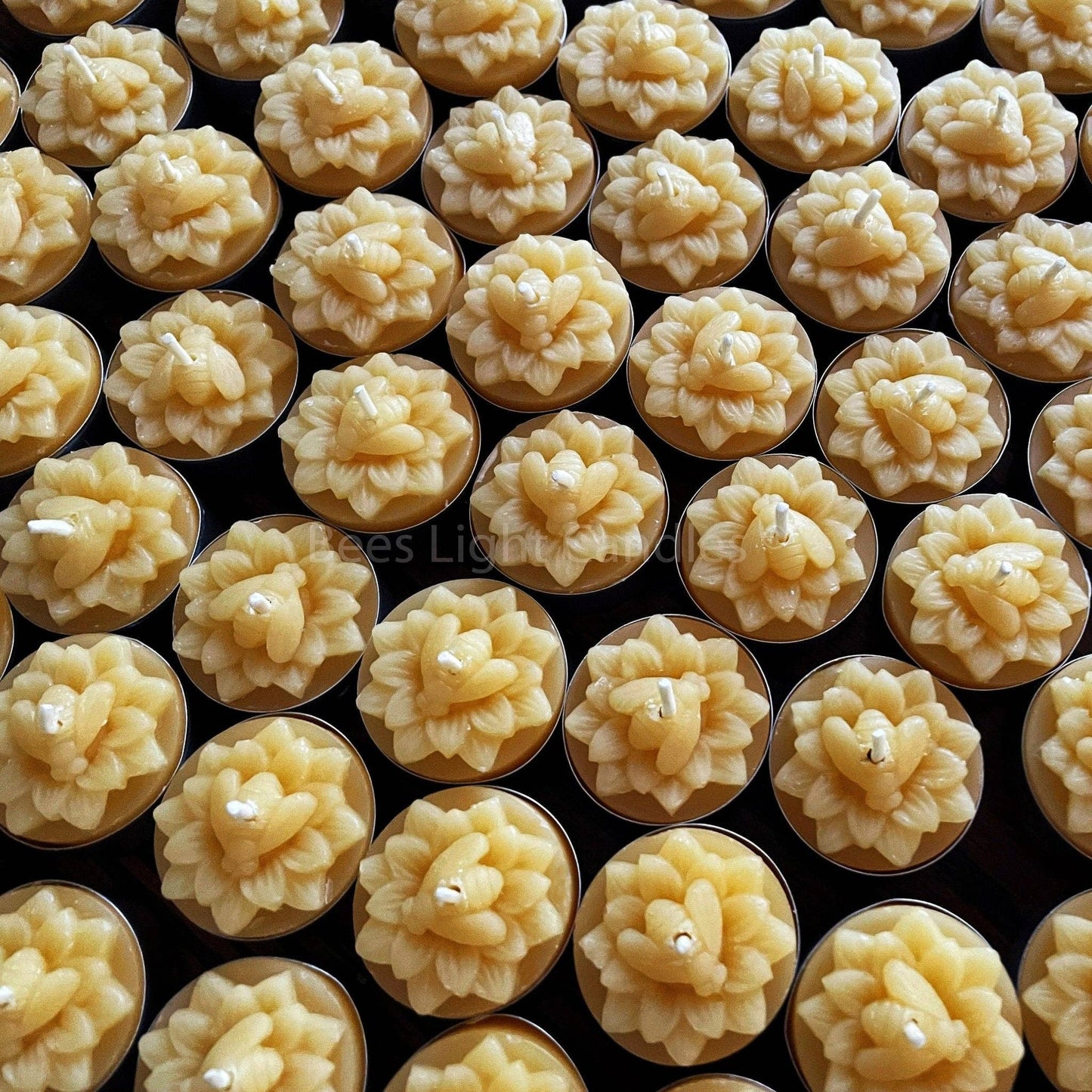 Honeybee Flower Beeswax Tealight Candle