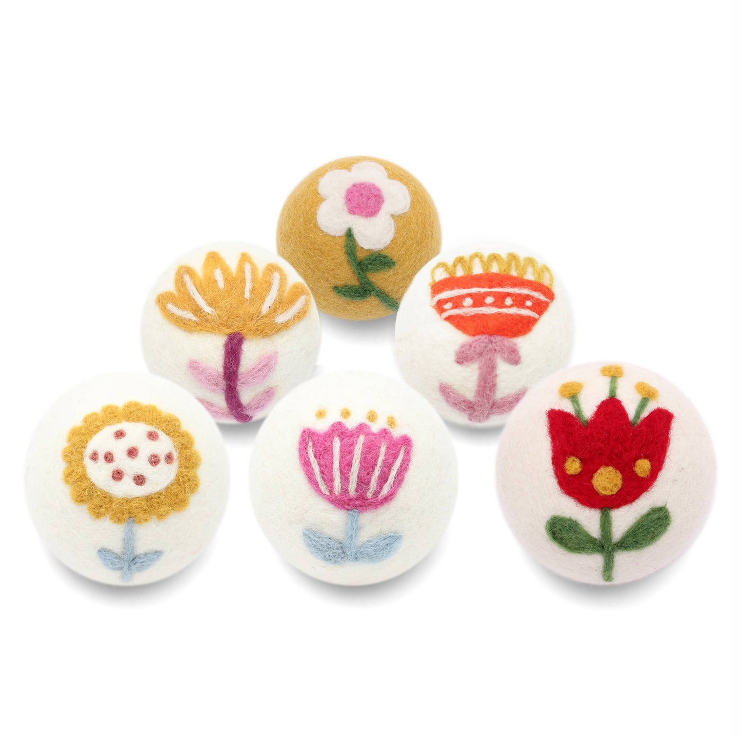 Flowers: Eco Wool Dryer Balls Fair Trade: Yellow/Blue
