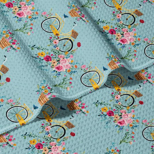 Bike Bouquet Double Sided Waffle Dish Towel