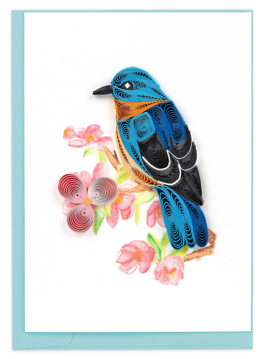 Bluebird on Flower Branch Gift Enclosure Mini Card