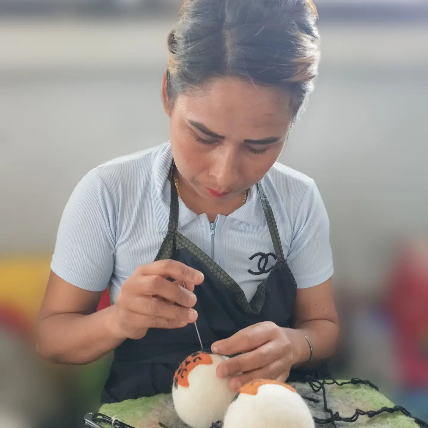 Eco Wool Dryer Ball: Chick with Bow