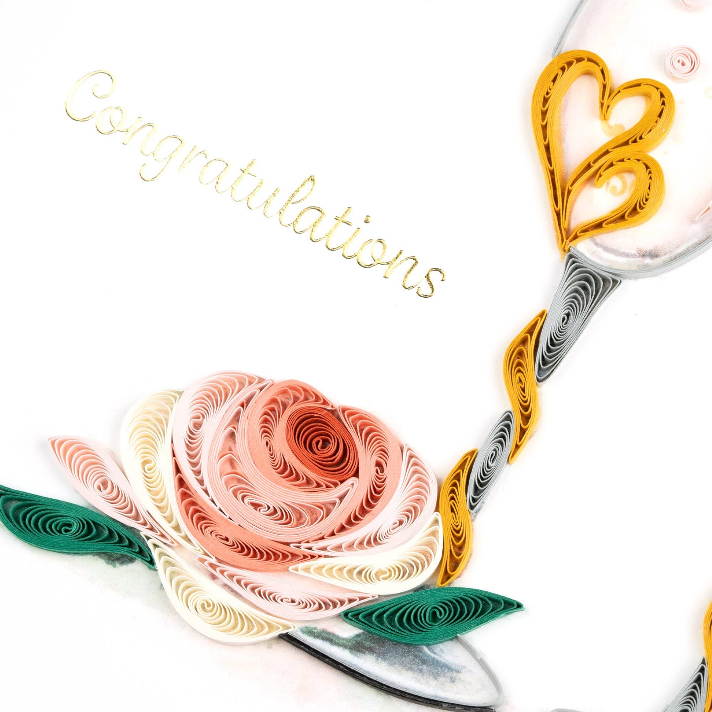 Wedding Toasting Flutes Quilled Card