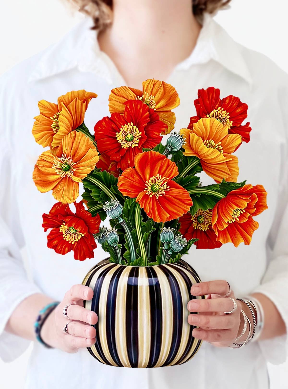 French Poppies Pop-up Greeting Card