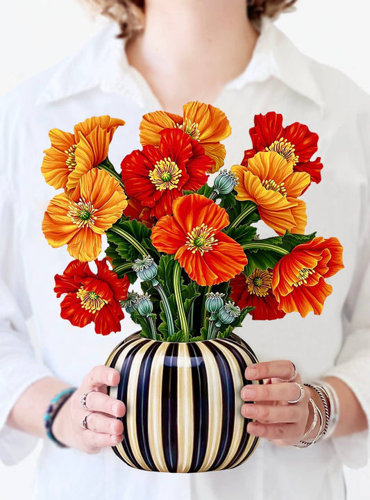 French Poppies Pop-up Greeting Card