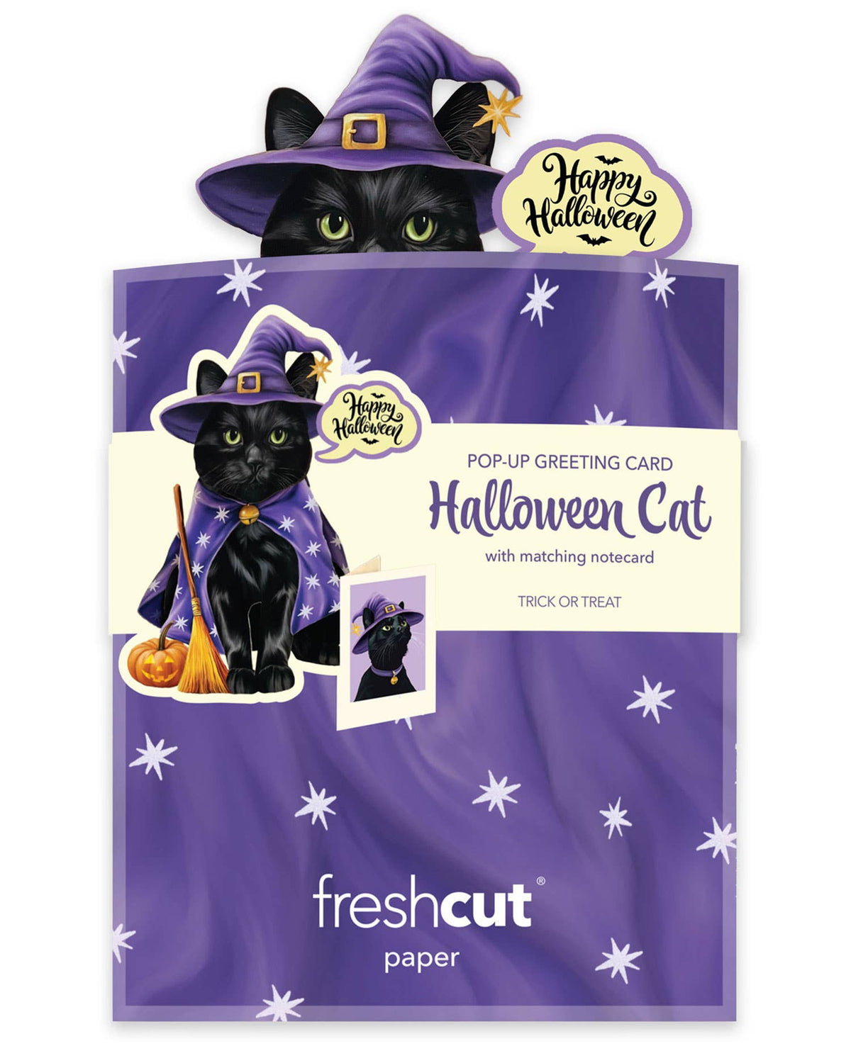 Halloween Cat Mini Pop-up Greeting Card