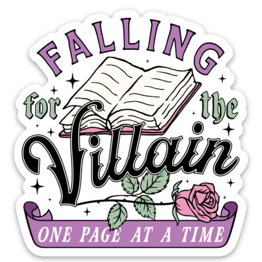 Falling for the Villain One Page At a Time Sticker