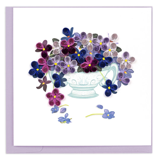 Quilled Violet Bouquet Greeting Card