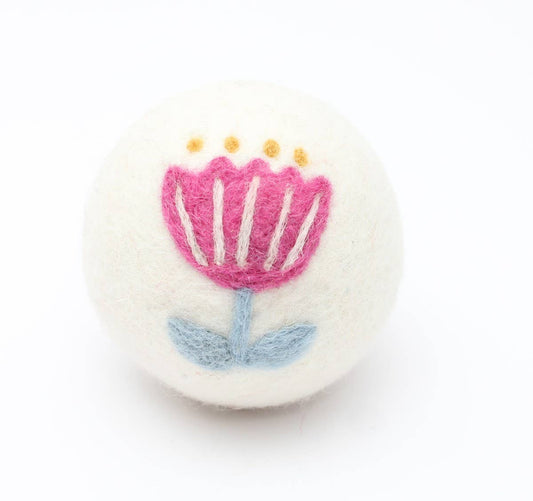 Flowers: Eco Wool Dryer Balls Fair Trade: Pink/Blue