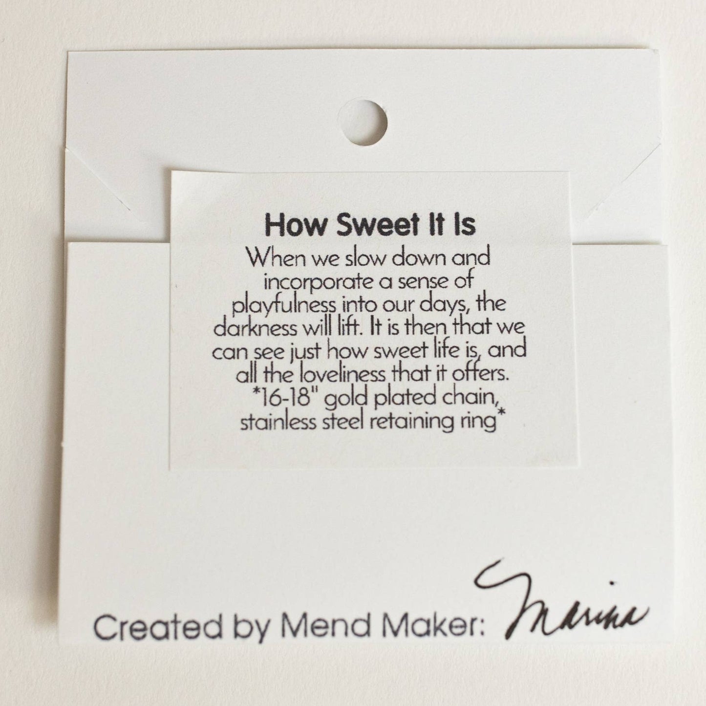 How Sweet It Is necklace by Mend on the Move jewelry. Created from auto parts by abuse survivors in Detroit.