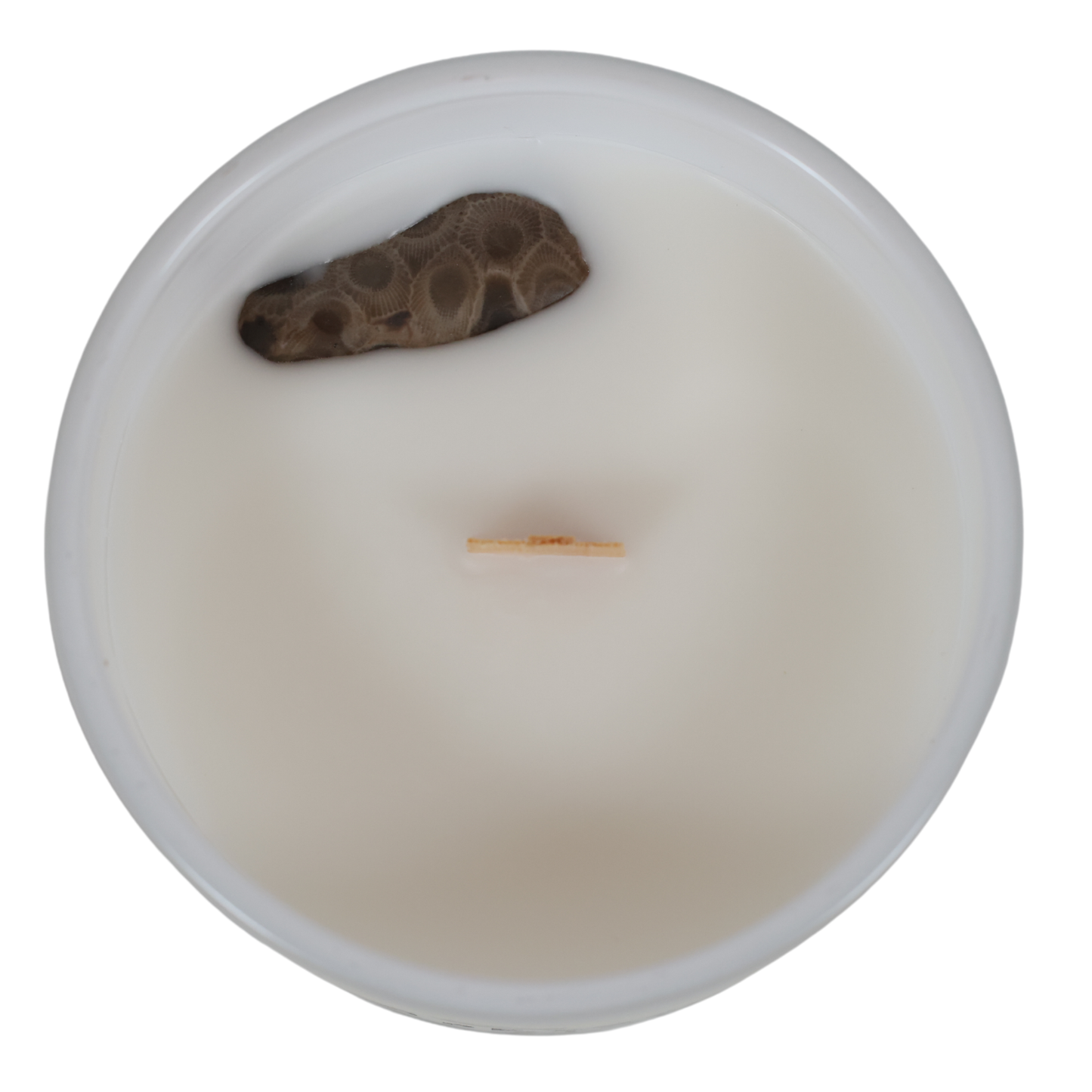 Petoskey Stones® 12 oz Glass Wooden Wick Candle