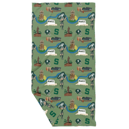 Michigan State University® Double Sided Waffle Recycled Dish Towel