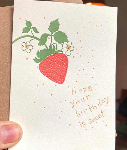 Hope Your Birthday is Sweet Letterpress Card