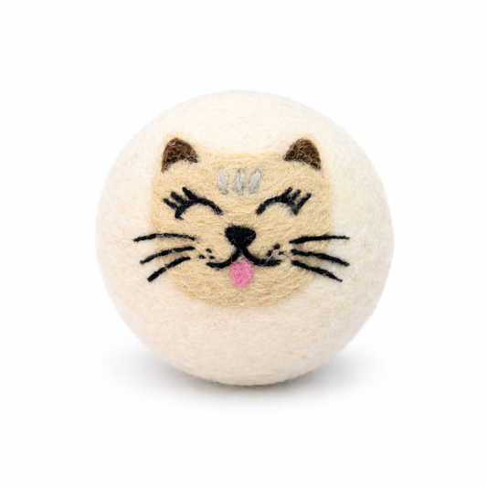 Cats: Eco Wool Dryer Balls Fair Trade: Cream Cat