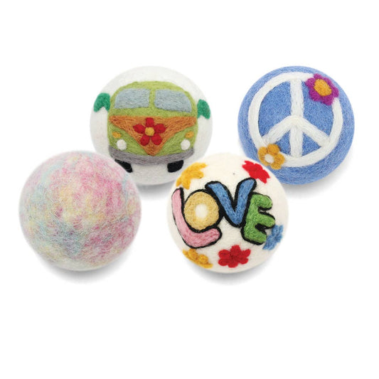 Hippie Collection: Eco Wool Dryer Balls Fair Trade: Colorful Tie-Dye
