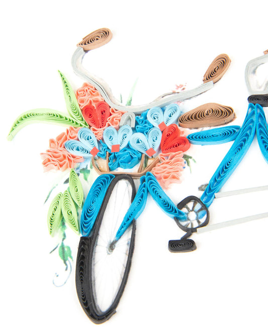 Quilled Tandem Bicycle Greeting Card