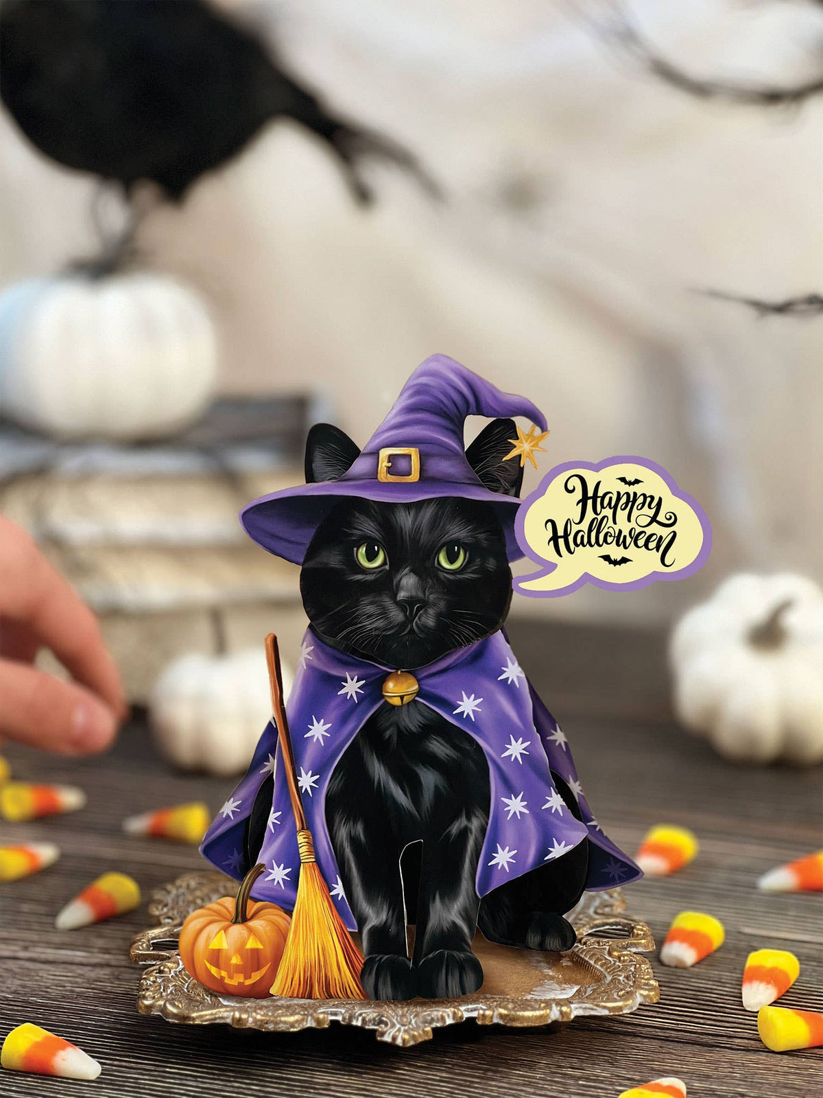 Halloween Cat Mini Pop-up Greeting Card