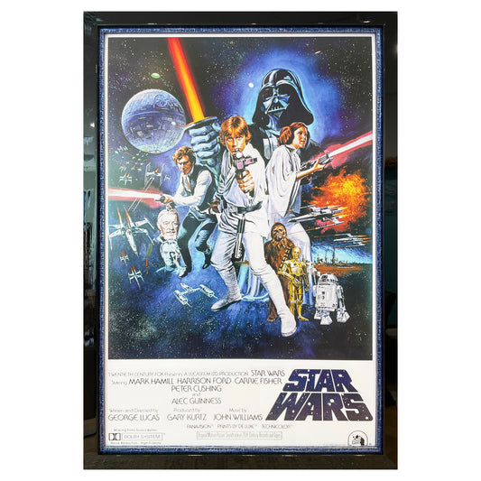 Framed movie poster from Star Wars Episode IV: A New Hope.