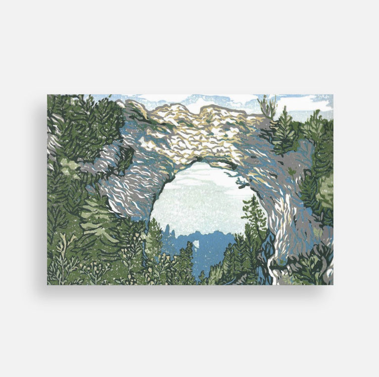 Arch Rock's Shadow, , a Mackinac Island Postcard by Natalia Wohletz of Peninsula Prints.