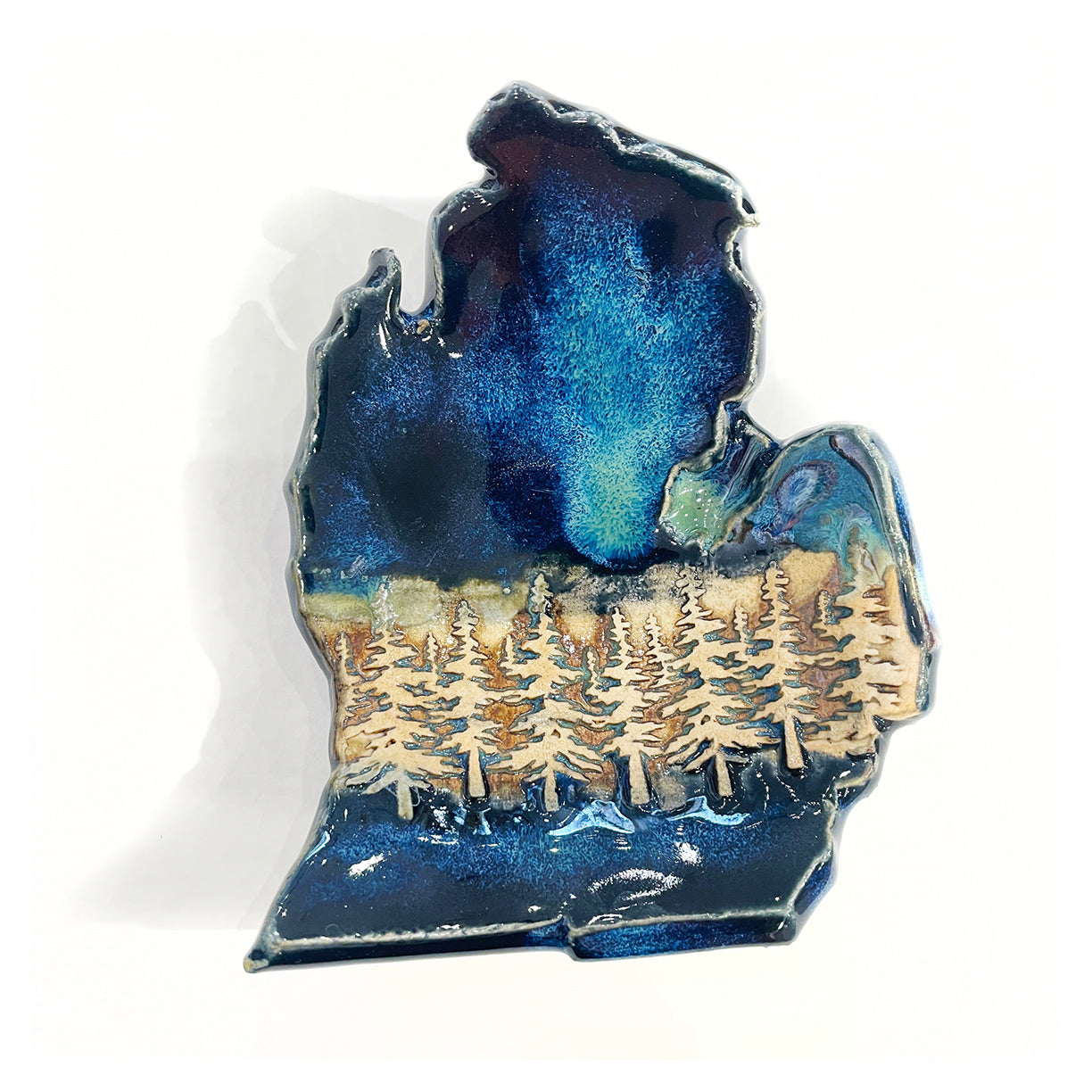 Michigan Mitten Spoon Rest/Soap Dish (Northern Lights)