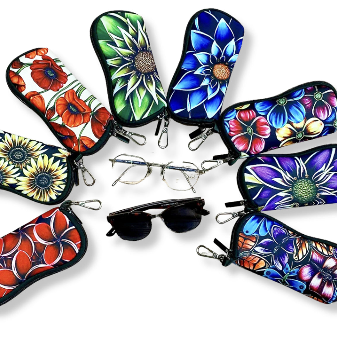 Sunglass Pouch featuring floral art by Denise Cassidy.