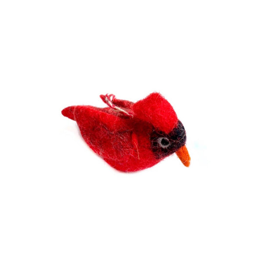 Cardinal Felt Wool Bird Ornament
