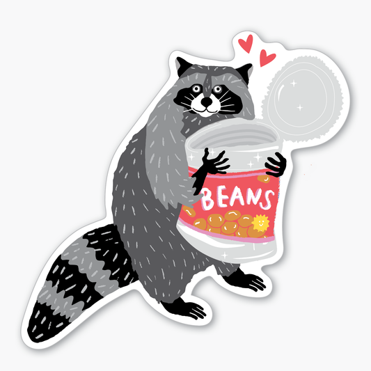 Beans Raccoon Sticker