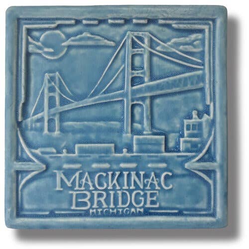 Mackinac Bridge Art Tile 6x6"