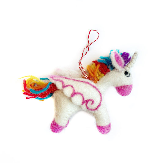 Unicorn Felt Wool Ornament