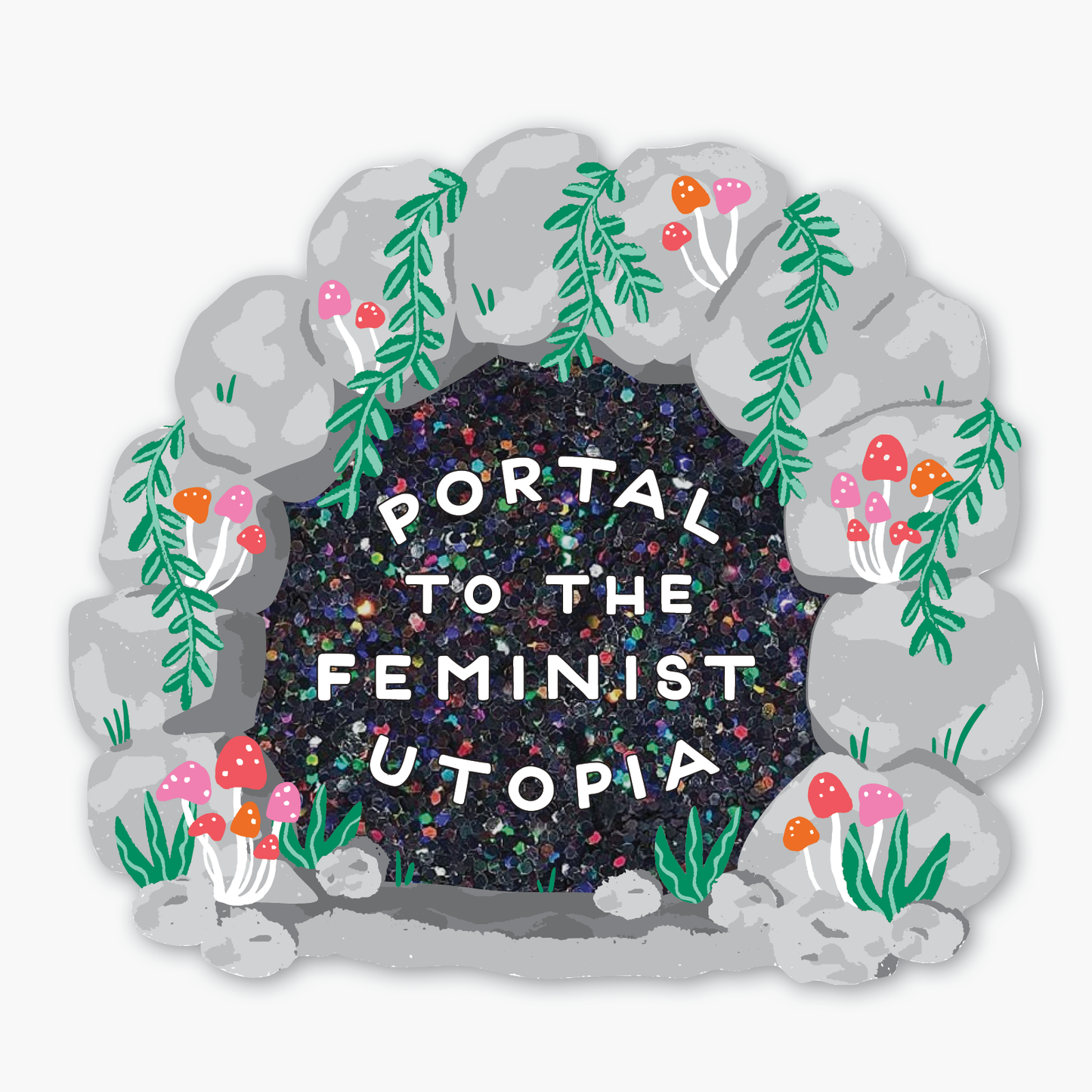 Feminist Utopia Glitter Sticker