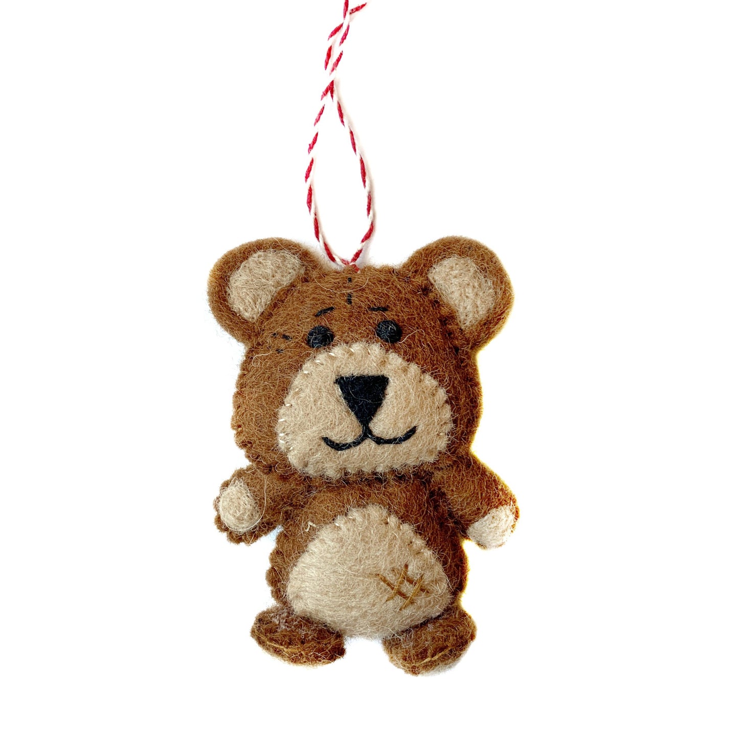Teddy Bear Felt Wool Ornament