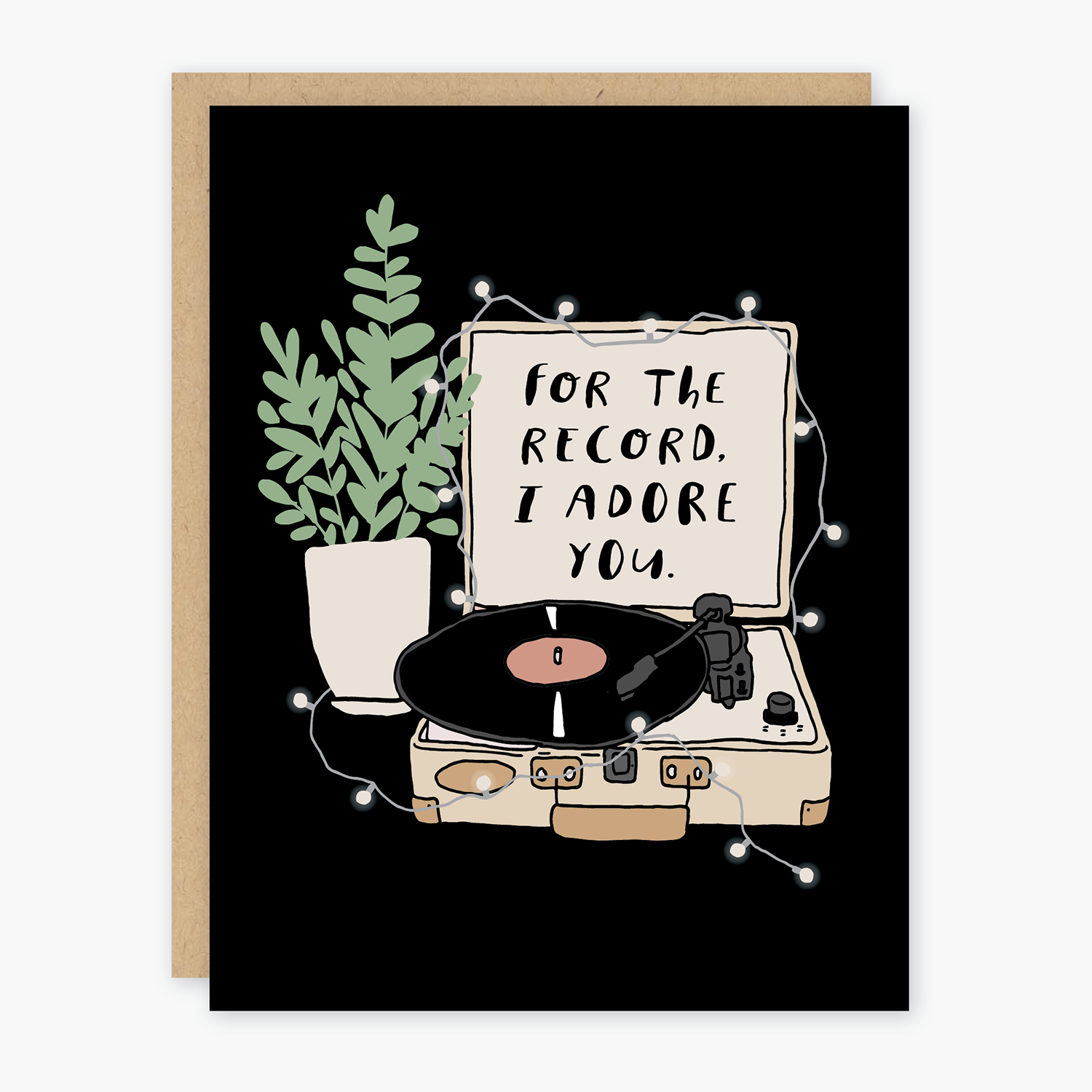 I Adore You Record Card by Party of One.