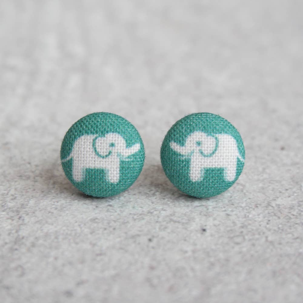 Elephant Parade Fabric Button Earrings