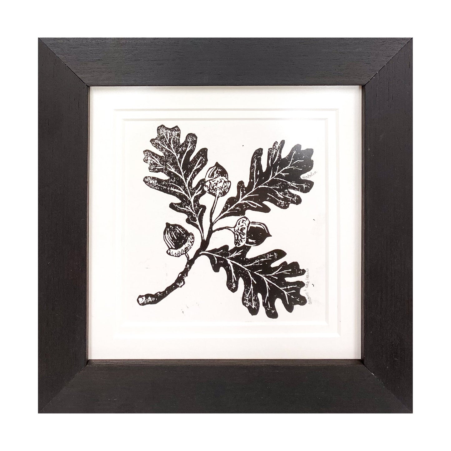 Acorns & Oak Leaves Original Block Print
