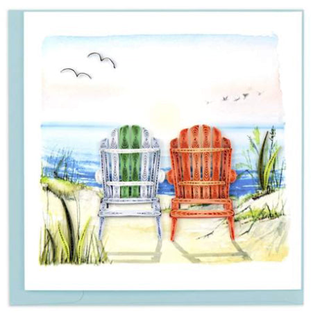 Quilled Beach Adirondack Chairs Card