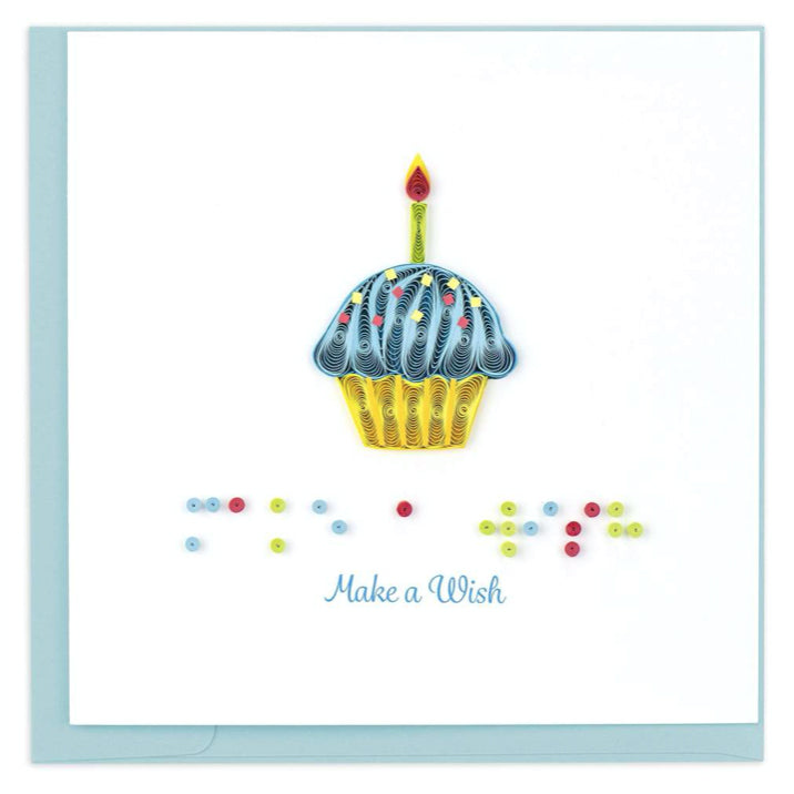 Braille "Make a Wish" card. A certified Fair Trade art card handcrafted in Vietnam.
