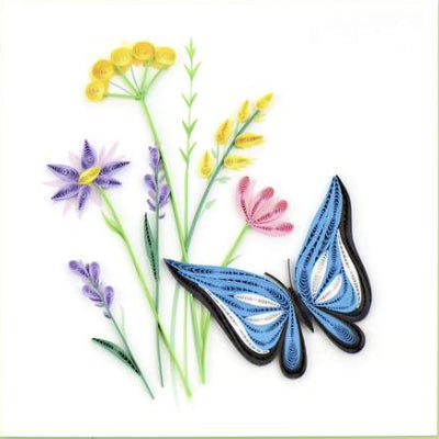 Quilled Butterfly & Wildflowers Card