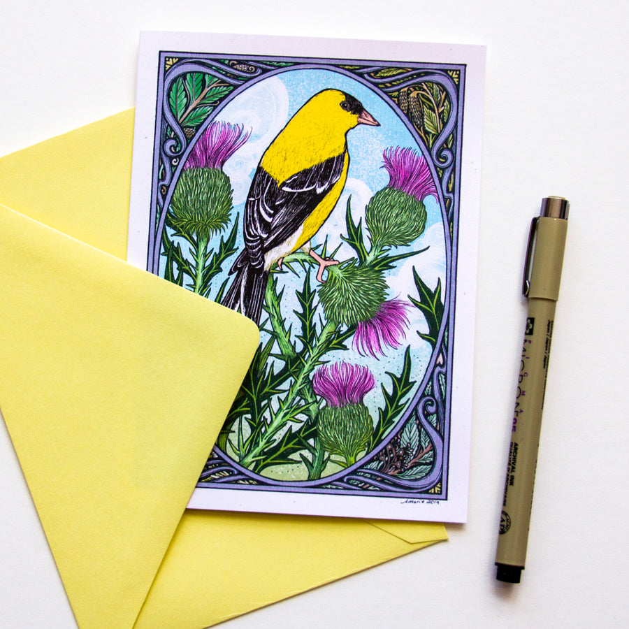 Greeting card by Amy Ferguson of Printer & Press featuring a beautiful illustration.  Made in Michigan.