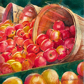 Cherry Street Market. Original watercolor on aqua board by Michigan Artist Janice Dumas. 