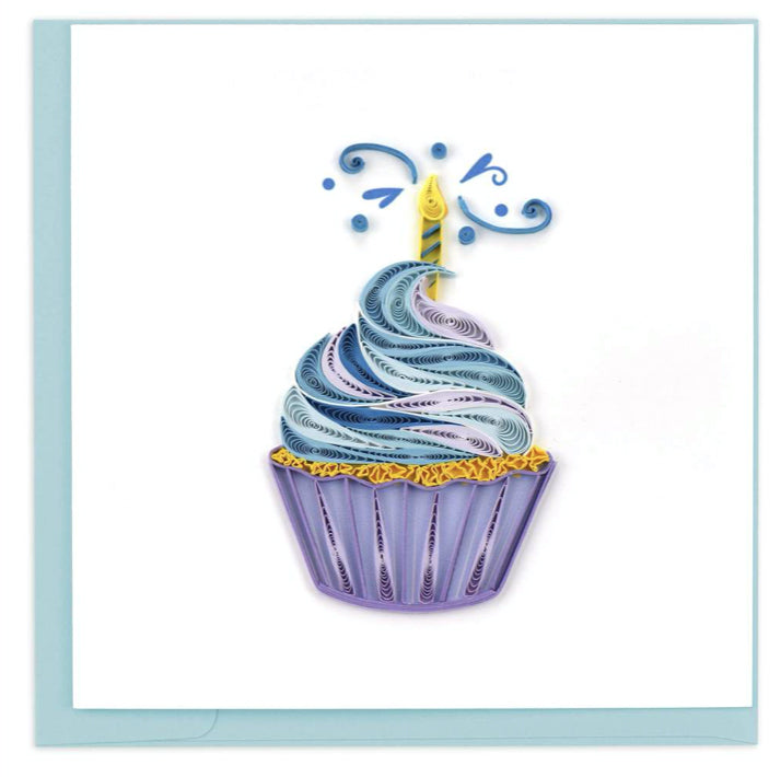 Cupcakes and Candles birthday card. Certified Fair Trade art card handcrafted in Vietnam. 