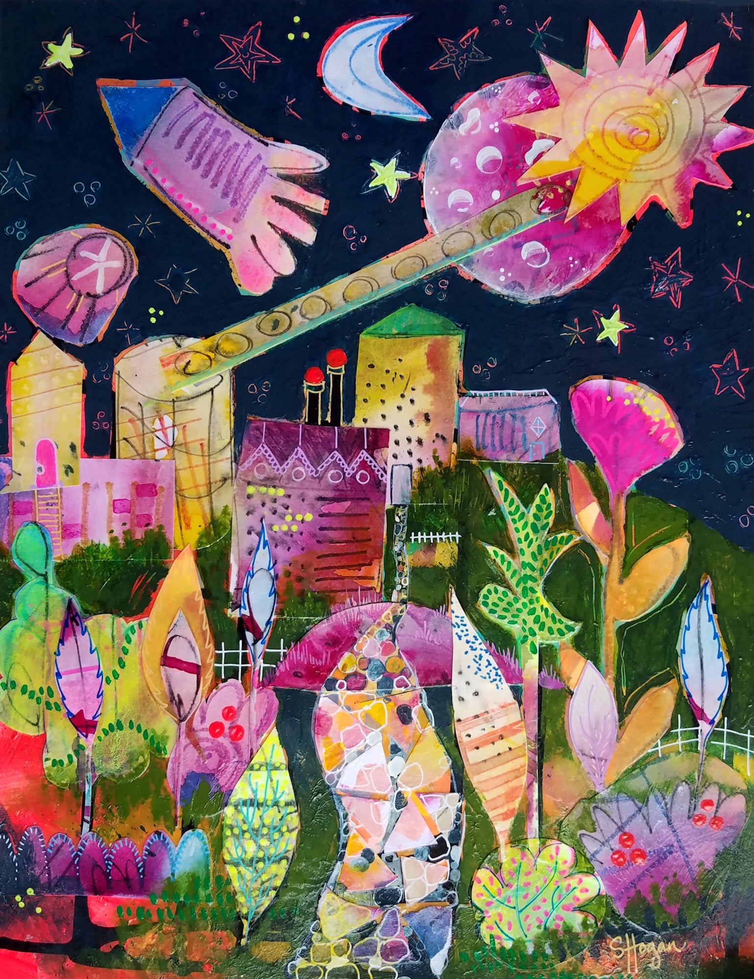 Garden City by Michigan artist Steph Joy Hogan. Numbered Limited Edition of 250  Size: 11x14" Media: Fine Art Giclee on Heavy Bond Paper