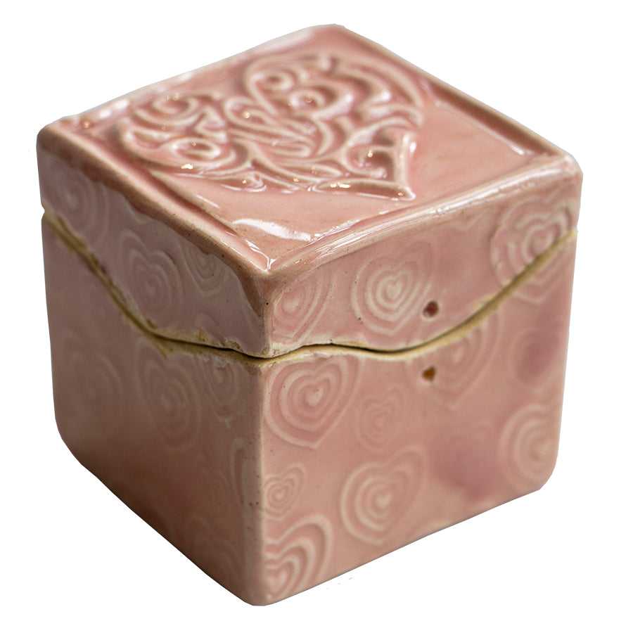 Light Pink Heart Itty Bitty box by Black Cat Pottery
