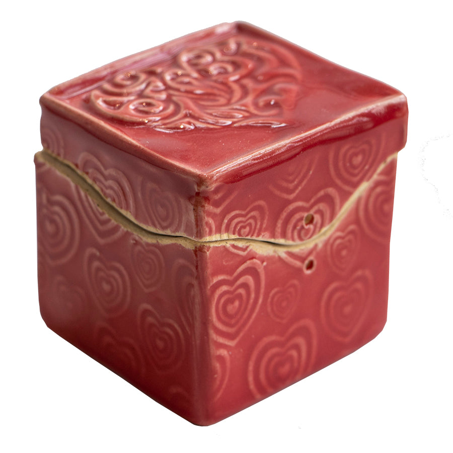 Red Heart Itty Bitty box by Black Cat Pottery