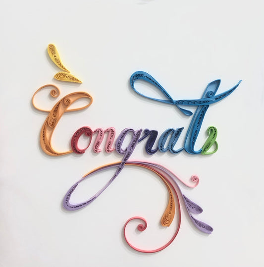 Quilled Rainbow Congrats Card