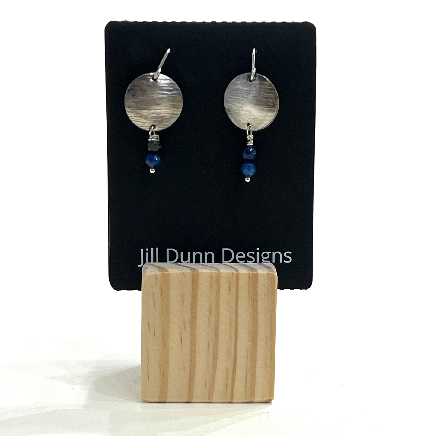 Earrings - Silver w/ Deep Blue Beads